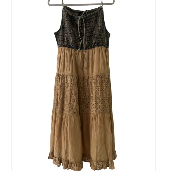 Young Threads Embroidered Jean and Ruffled Dress NWT - Picture 1 of 6